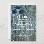 Invitation Disco Deux diplômés Double Graduation Party 2025 (Devant)