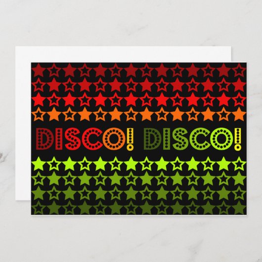 Invitation Disco ! Disco ! Invitation/Faire-part (Devant / Derrière)