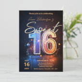 Invitation Disco Disco Sweet 16 Anniversaire Fête (Debout devant)