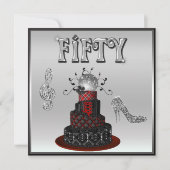 Invitation Disco Diva Cake Sparkle High Heels (Devant)