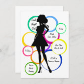 Invitation Disco Diva Girls Night Out (Devant / Derrière)
