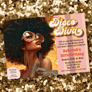 Invitation disco ethnique afro-américain des année