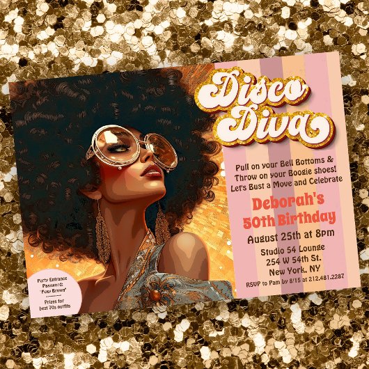 Invitation disco ethnique afro-américain des année
