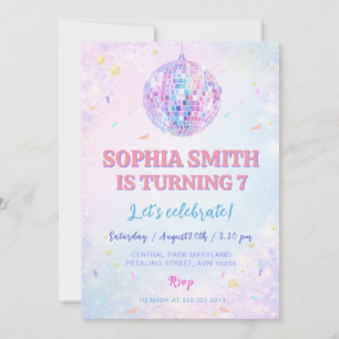 Invitation Disco Fantaisiste pour l'anniversaire d'une fille
