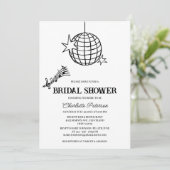 Invitation Disco Fête des mariées du style rétro des années 7 (Debout devant)