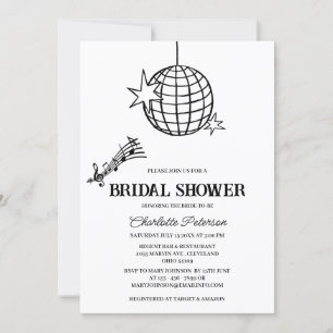 Invitation Disco Fête des mariées du style rétro des années 7