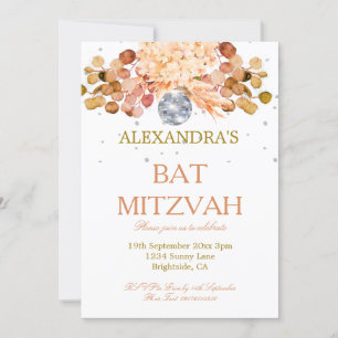 Invitation Disco Floral bat mitzvah