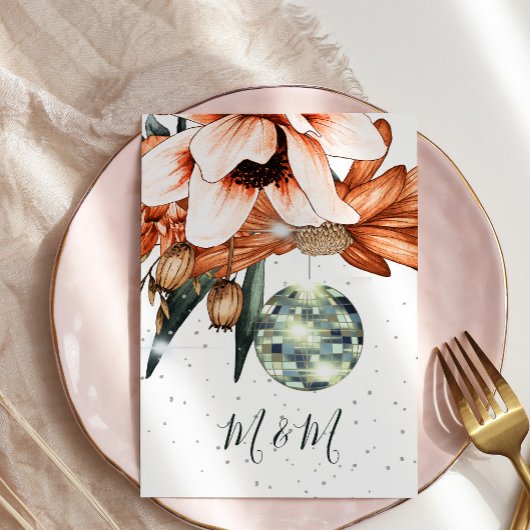 Invitation Disco Floral Burange Terracota Mariage