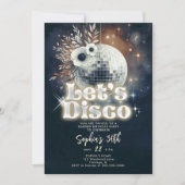 Invitation Disco Garden Party les années 70 Retro Black 30e a (Devant)