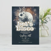 Invitation Disco Garden Party les années 70 Retro Black 30e a (Debout devant)