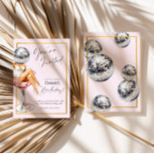 Invitation Disco Girl in Cocktail Glass Anniversaire Invitati