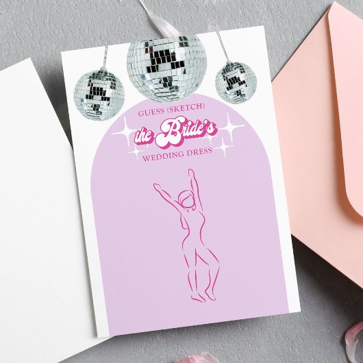 Invitation Disco Guess Dress Fête des mariées Game Card