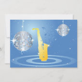 Invitation Disco Jazz Saxophone Balls de Miroir Étincelant (Devant)