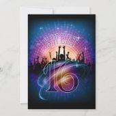 Invitation Disco Lights Sweet 16 Rainbow ID777 (Devant)