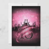 Invitation Disco Lights Sweet 16 Rose ID777 (Devant)