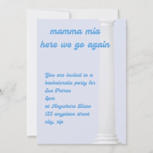Invitation disco mamma mia bachelorette (Devant)
