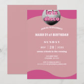 Invitation Disco Mirror Ball 21ème anniversaire de fête Invit (Devant / Derrière)