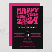 Invitation Disco Nouvel An (Devant / Derrière)