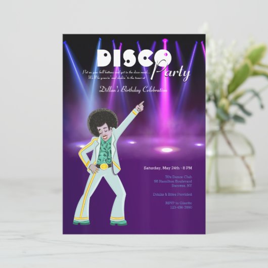 Invitation Disco Party (Debout devant)