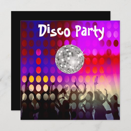 Invitation Disco Party (Devant / Derrière)