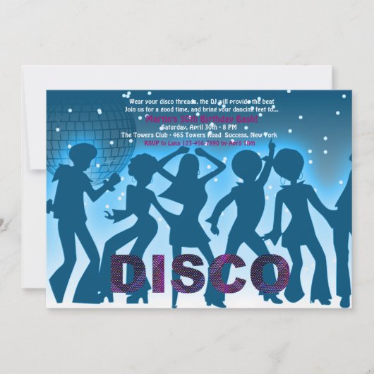 Invitation Disco Party (Devant)