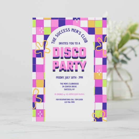 Invitation Disco Party (Debout devant)