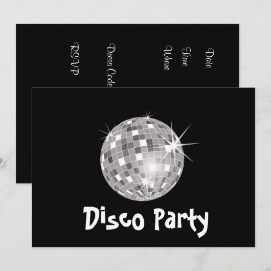 Invitation Disco Party (Devant / Derrière)