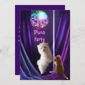 Invitation Disco Party Chien Chat Chien Maltese Ch (Devant / Derrière)
