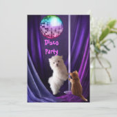 Invitation Disco Party Chien Chat Maltais Chiot (Debout devant)