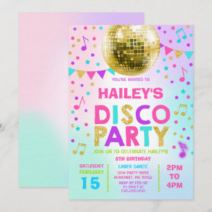Invitation Disco Party Glow Disco Invitation