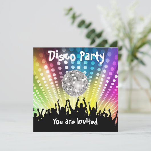 Invitation Disco Party Toute fête (Debout devant)