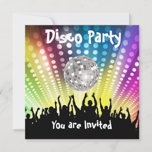 Invitation Disco Party Toute fête (Devant)