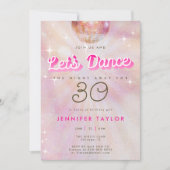 Invitation Disco Pink Turquoise Retro Danse 30e fête d'annive (Devant)