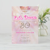 Invitation Disco Pink Turquoise Retro Danse 30e fête d'annive (Debout devant)