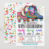 Invitation disco pour patins à roulettes Triple Cé (Devant / Derrière)