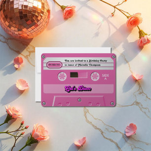 Invitation Disco Retro Cassette Anniversaire Fête