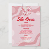 Invitation Disco Retro les années 70 Bachelorette Heekend Iti (Dos)