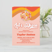 Invitation Disco Retro les années 70 fête d'anniversaire (Debout devant)