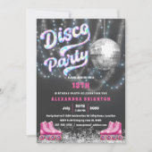 Invitation Disco Roller Sking fête d'anniversaire (Devant)