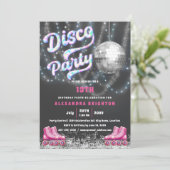 Invitation Disco Roller Sking fête d'anniversaire (Debout devant)