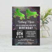 Invitation Disco Rollerskate Birthday Parties scintillant Rol (Debout devant)