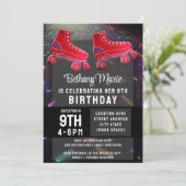 Invitation Disco Rollerskate Birthday Parties scintillant Rol (Debout devant)