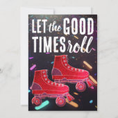 Invitation Disco Rollerskate Birthday Parties scintillant Rol (Dos)
