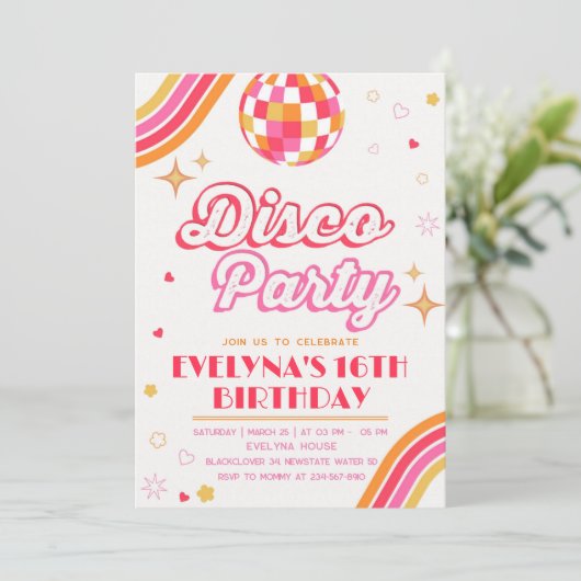 Invitation Disco Super Party (Debout devant)