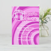 Invitation Disco Super Wave Retro les années 70 Violet Annive (Debout devant)