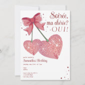 Invitation Disco tendance Coquette Cherry Sweet Anniversaire  (Devant)