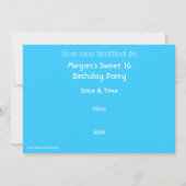 Invitation Disco Tiles Blue "party" !invitation (Dos)