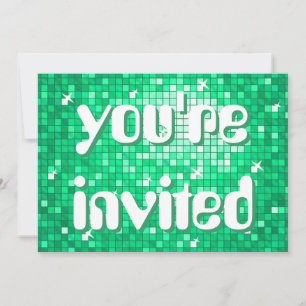 Invitation Disco Tiles Jade 'vous êtes invité' texte de l'amé