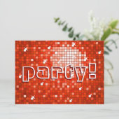 Invitation Disco Tiles Red 'party'invitation (Debout devant)