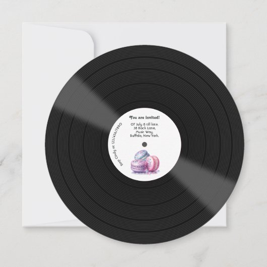 Invitation "Disco" Vinyl Record Anniversaire (Dos)